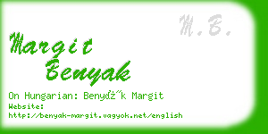 margit benyak business card